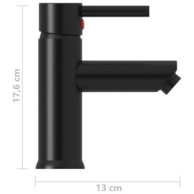 vidaXL vannasistabas izlietnes jaucējkrāns, melns, 130x176 mm