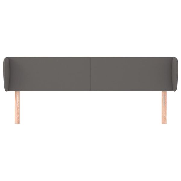 vidaXL galvgalis ar malām, 183x23x78/88 cm, pelēka mākslīgā āda