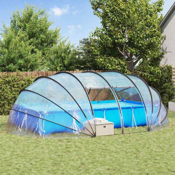 vidaXL Baseina telts kupola Caurspīdīgs 640 x 432 x 205 cm PVC