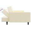 vidaXL 2-vietīga dīvāngulta, krēmkrāsas mākslīgā āda