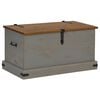 vidaXL lāde HALDEN pelēka 91x48x47 cm masīvkoka priede