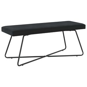 vidaXL sols Melns 110 x 40 x 45 cm Samts