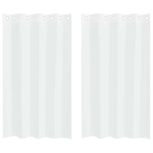 vidaXL Voile aizkaris ar aizkariem 2 pcs Balts 175 x 140 cm Poliesters