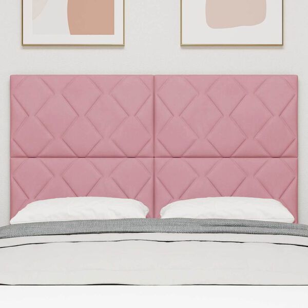 vidaXL LED gultas galva Rozā 160 cm Mākslīgā āda