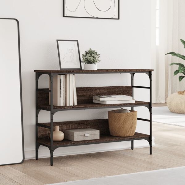 vidaXL konsoles galdiņš, brūns, 100x32x75 cm, inženierijas koks