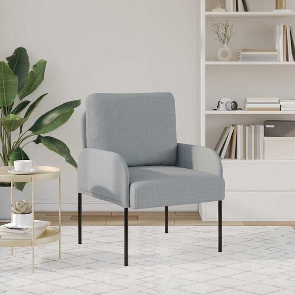 vidaXL Dīvāni ar spilvenu 55cm Gai&scaron;i pelēks Saplāksnis