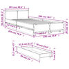 vidaXL gultas rāmis ar atvilktnēm, brūns, 100x200cm, inženierijas koks