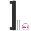 vidaXL skapja rokturi, 20 gab., melni, 128 mm, nerūsējo&scaron;ais tērauds