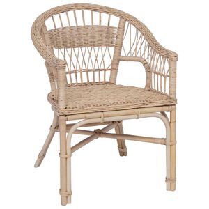 vidaXL Saliekamā krēsls Rotangpalma Dabiska 60 x 60 x 81 cm