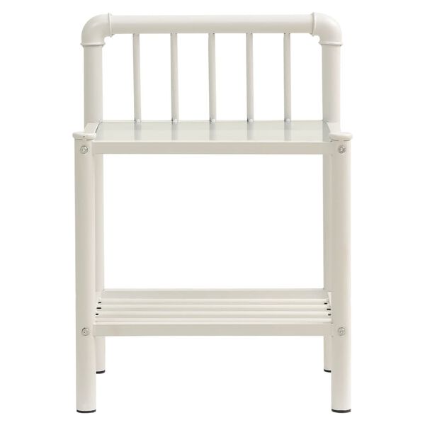 vidaXL naktsgaldiņi, 2 gab., balts metāls, caurspīdīgs stikls