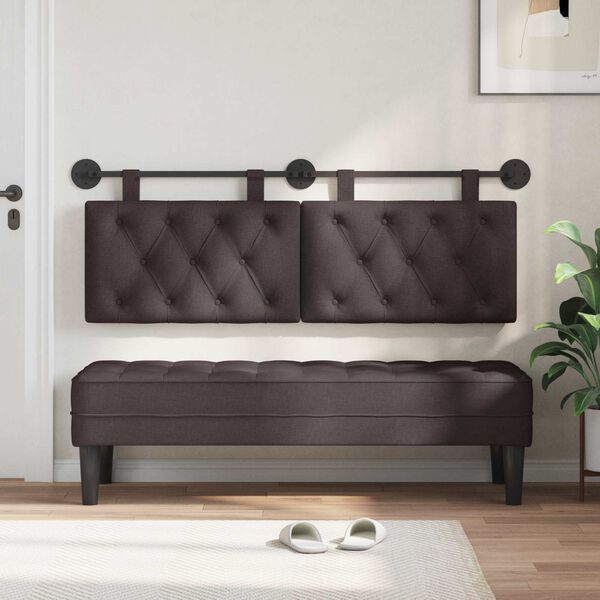 vidaXL Karājo&scaron;s galvgalis Tum&scaron;i brūna 130 x 55 x 7 cm audums