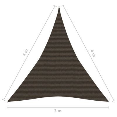 vidaXL saulessargs, 160 g/m², brūns, 3x4x4 m, HDPE