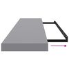 vidaXL sienas plaukts, pelēks, 120x23,5x3,8 cm, MDF