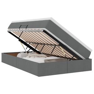 vidaXL Gulta ar uzglabā&scaron;anas vietu un matraci ar matraci Tum&scaron;i pelēks