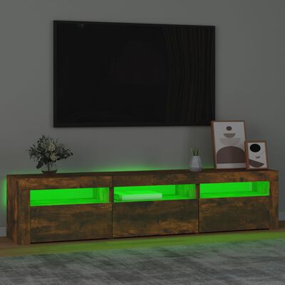 vidaXL TV skapītis ar LED apgaismojumu, ozolkoka krāsa, 180x35x40 cm