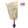 vidaXL augu pārsegi ar aukliņu, 8 gab., 70 g/m&sup2;, 0,8x0,8 m