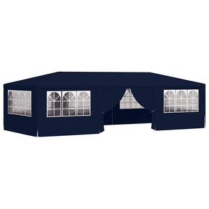vidaXL dārza nojume ar sānu sienām, profesionāla, 4x9 m, zila, 90 g/m&sup2;