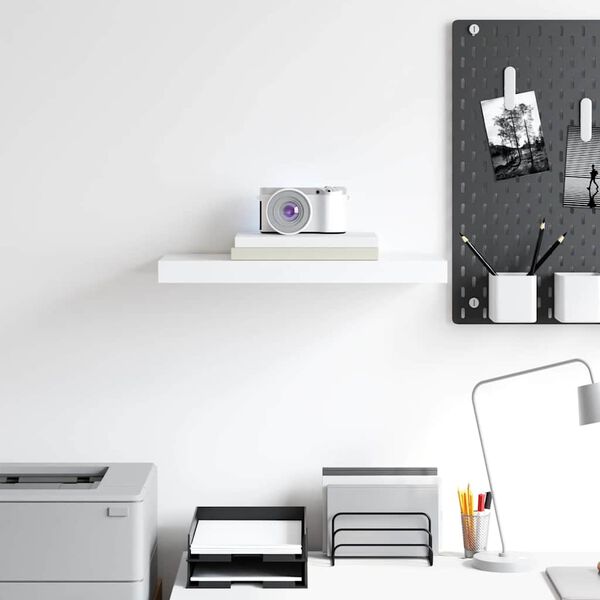 vidaXL sienas plaukts, balts, 50x23x3,8 cm, MDF