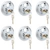 vidaXL Discus Lock ar atslēgām 6 gab. Sudraba 8 x 2.8 x 8 cm