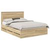vidaXL Gultas rāmis Sonoma ozols 140 x 190 cm Inženieru koks