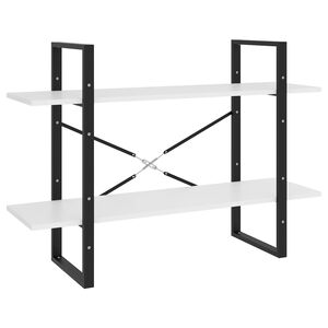 vidaXL 2-līmeņu grāmatu plaukts, balts, 100x30x70cm, inženierijas koks