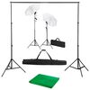 vidaXL fotostudijas komplekts &ndash; fons, lampas un lietussargi