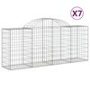 vidaXL arkveida gabiona grozi, 7 gb., 200x50x80/100cm, cinkota dzelzs