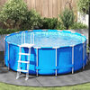 vidaXL baseina pamatnes aizsargs, gai&scaron;i pelēks, &Oslash;306 cm, ģeotekstils