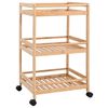 vidaXL Virtuves ratiņ&scaron; ar riteņiem Dabiska 46 x 38 x 76 cm Bambuss
