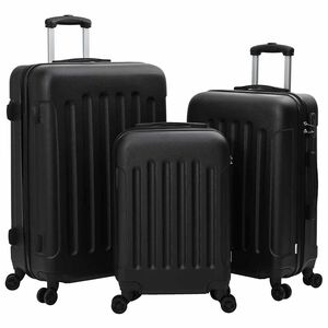 vidaXL Koferis ar slēdzeni 3 pcs Melna 50 x 31 x 78 cm ABS plastmasa