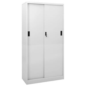 vidaXL biroja skapis ar bīdāmām durvīm, 90x40x180 cm, pelēks tērauds