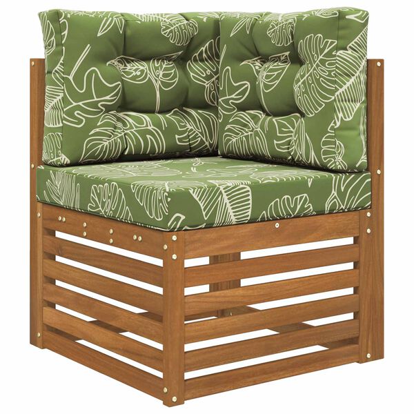 vidaXL Āra dīvāna spilvens 3 pcs Lapu dizains Poliesters