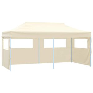 vidaXL saliekama nojume ar 4 sienām, krēmkrāsa, 3x6 m, tērauds