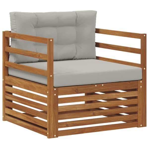 vidaXL Āra dīvānu komplekts Cieta akācijas koks un poliesters Dabiska