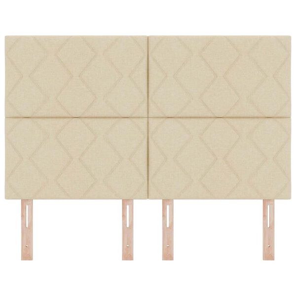 vidaXL Galvgalis ar galvas klāju Krēmkrāsa 160 cm Mākslīgā āda