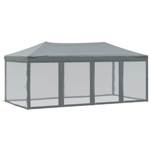 vidaXL saliekama nojume ar sienām, antracītpelēka, 3x6 m