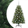 vidaXL Mākslīgā Ziemassvētku eglīte, vidēji zaļa, ar bumbiņu 150 cm