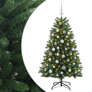 vidaXL Mākslīgā Ziemassvētku eglīte, vidēji zaļa, ar bumbiņu 150 cm