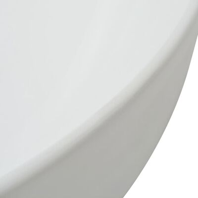 vidaXL izlietne, 41,5x13,5 cm, apaļa, balta keramika