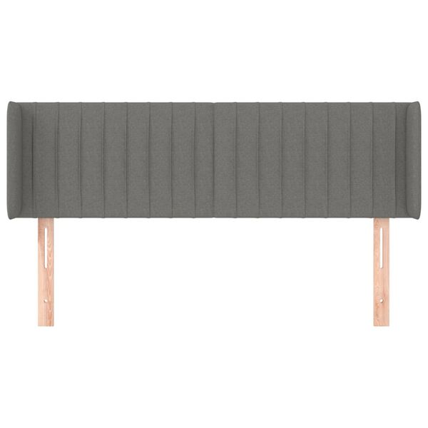 vidaXL galvgalis ar malām, 147x16x78/88 cm, tum&scaron;i pelēks audums