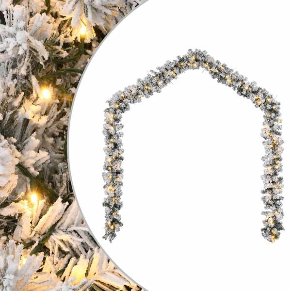 vidaXL Ziemassvētku vītne ar LED lampiņām, 10 m, zaļa, PVC