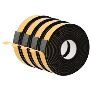vidaXL Pa&scaron;līpo&scaron;a putas lente 4 gab. Melns 30mm x 5m CR putuplasts