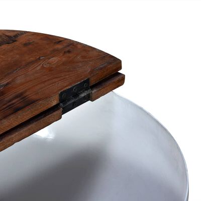 vidaXL kafijas galdiņi, 2 gab., pārstrādāts koks, baltas bļodas forma
