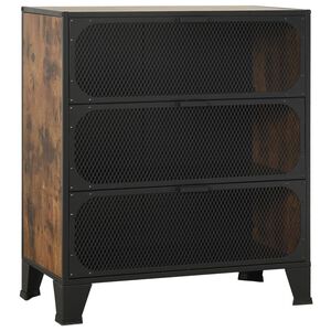 vidaXL skapītis, senatnīgi brūns, 72x36x82 cm, metāls un MDF
