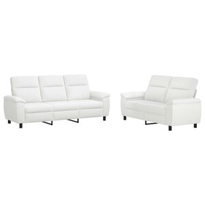 vidaXL Dīvānu komplekts 2 pcs Balts Audums