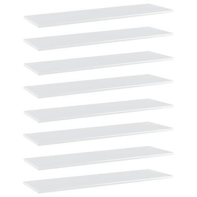 vidaXL plauktu dēļi, 8 gab., balti, 100x30x1,5 cm, skaidu plātne
