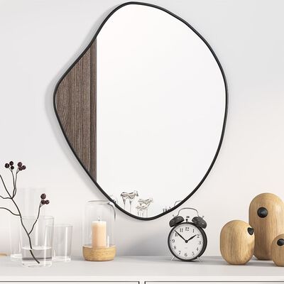 vidaXL sienas spogulis, sudraba krāsā, 60x50 cm
