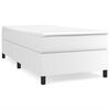 vidaXL gultas rāmis ar atsperēm, balts, 90x190 cm, mākslīgā āda