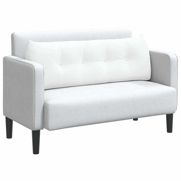 vidaXL Atpakaļ spilvens Balts 140 x 24 x 50 cm audums