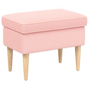 vidaXL Pēdu soliņ&scaron; Rozā 55 x 35 x 41 cm Boucl&eacute;